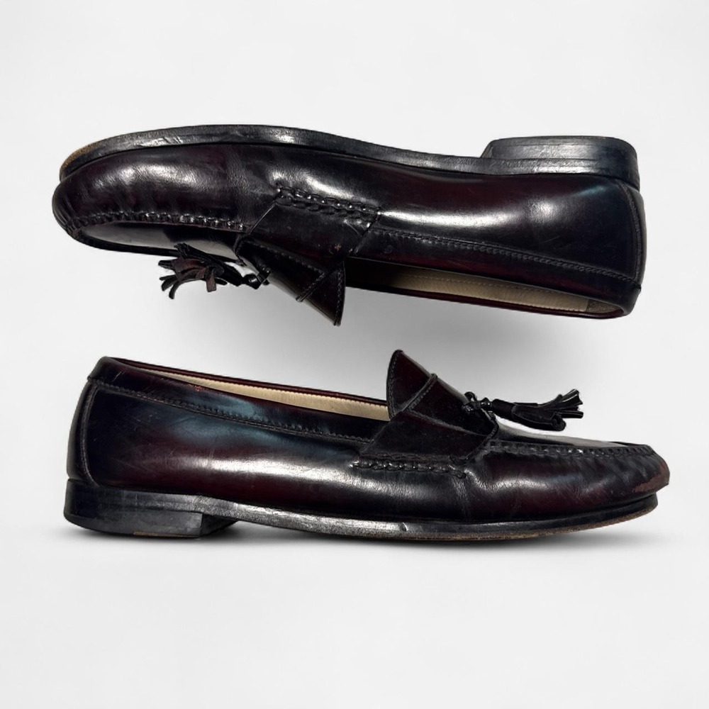 Vintage Cole Haan oxblood leather tassel loafers, men's 11.5